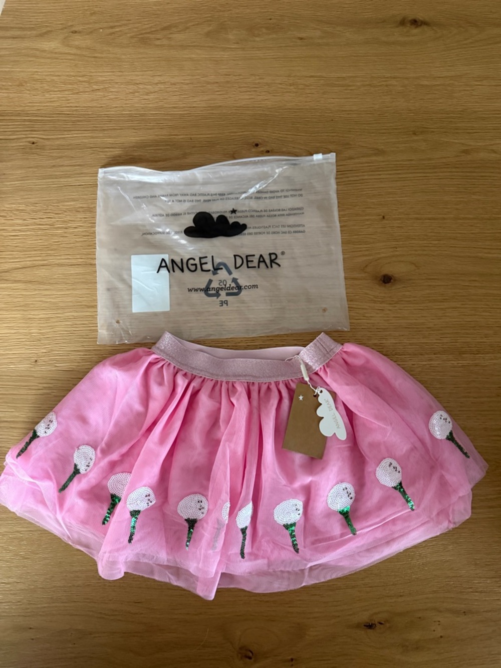 NWT Angel Dear Pink Embroidered Tulle Skirt